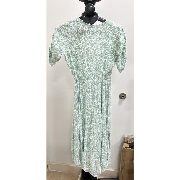 Faithfull The Brand Chiara Green Floral Wrap Midi Dress Size Small 4 - Picture 8 of 13